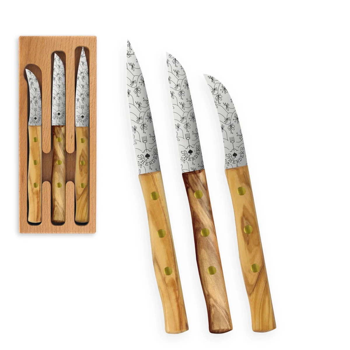 Zöppken Style 3er Set | Solinger Klingenvielfalt | Echtholzgriffe im Holzcase – Bild 3