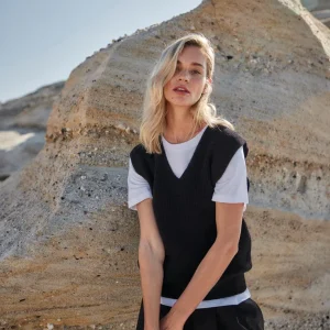 Strick Pullover aus Merino Wolle – V-Ausschnitt | Rippenstruktur | fair gefertigt in Italien
