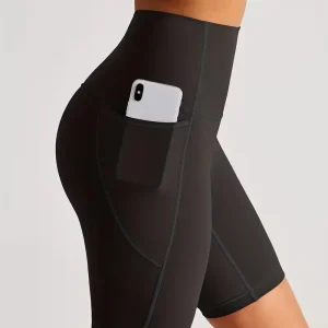 Damen Sport-Leggings Shorts mit Tasche